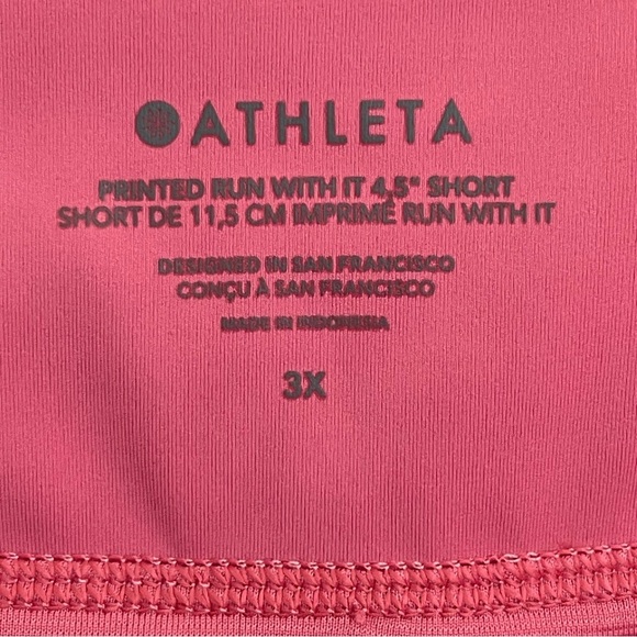 Athleta Printed Run With It Shorts Activewear UPF Lined Zip-Pocket Pink Size 3XL - Picture 11 of 16